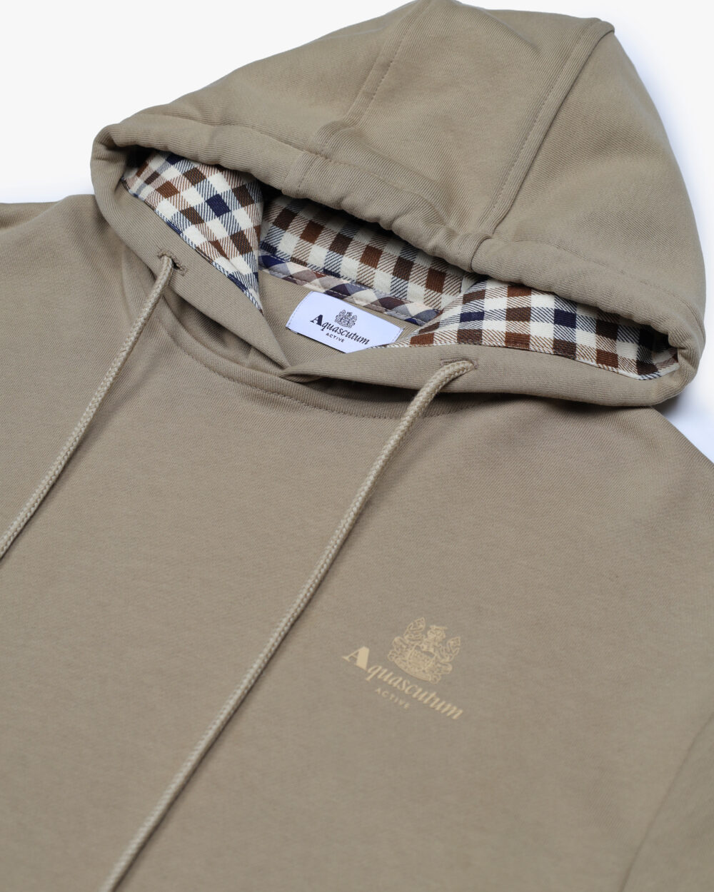 Felpa con cappuccio Aquascutum Active SMALL LOGO HOODIE FLEECE Beige scuro - Foto 3