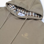 Felpa con cappuccio Aquascutum Active SMALL LOGO HOODIE FLEECE Beige scuro - Foto 3