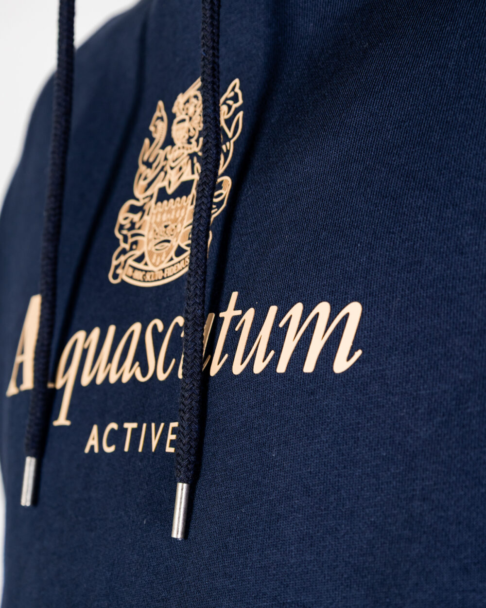 Felpa con cappuccio Aquascutum Active BIG LOGO HOODIE FLEECE Blu - Foto 4