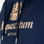 Felpa con cappuccio Aquascutum Active BIG LOGO HOODIE FLEECE Blu - Foto 4