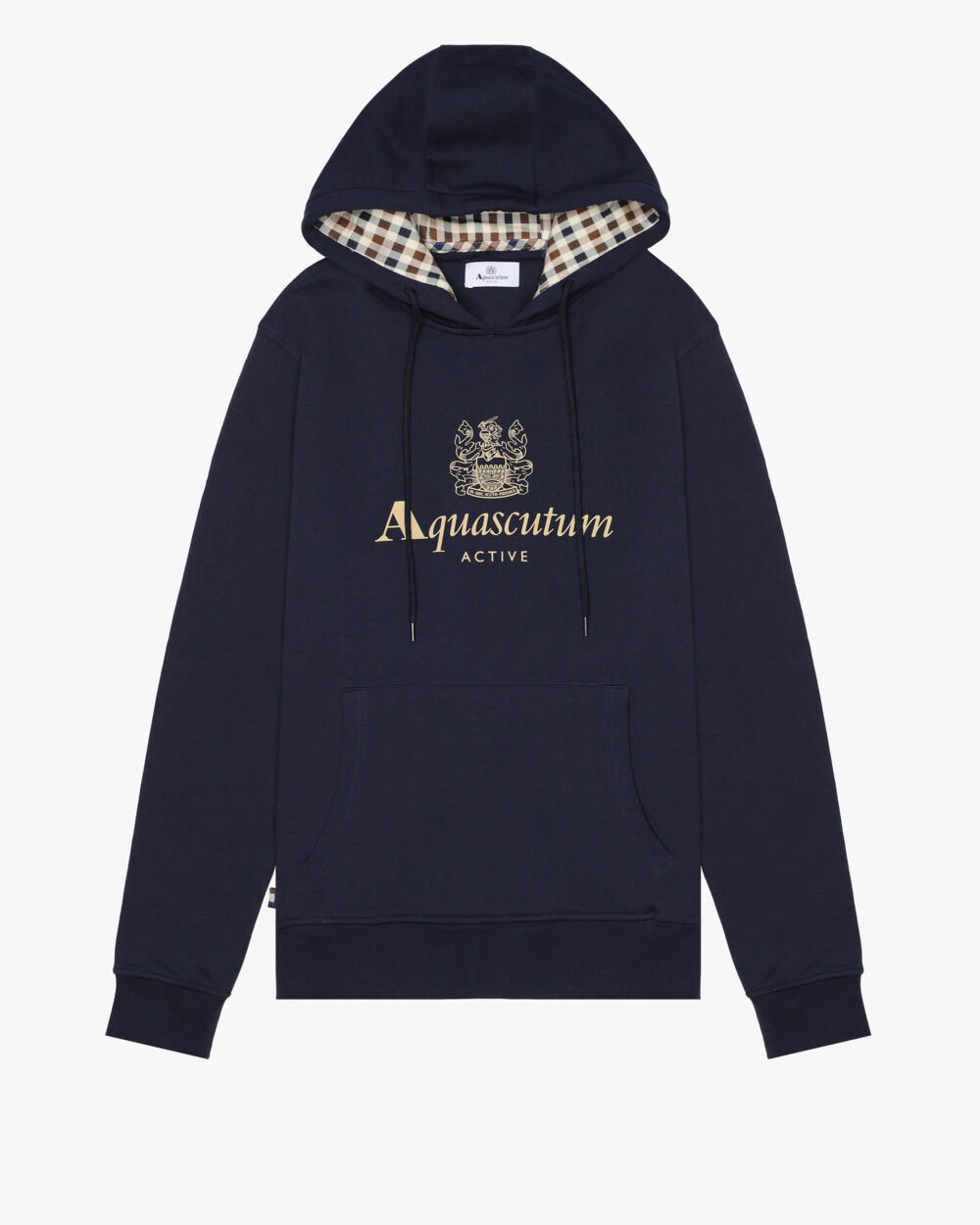 Felpa con cappuccio Aquascutum Active BIG LOGO HOODIE FLEECE Blu - Foto 1