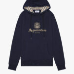 Felpa con cappuccio Aquascutum Active BIG LOGO HOODIE FLEECE Blu - Foto 1