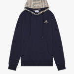 Felpa con cappuccio Aquascutum Active CLUB CHECK HOODIE FLEECE Blu - Foto 1