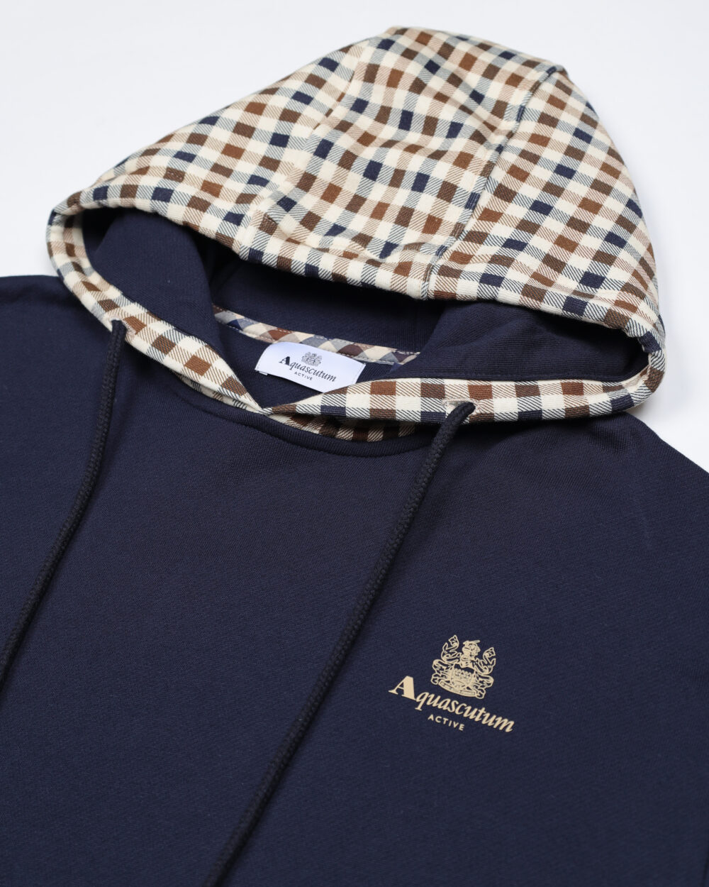 Felpa con cappuccio Aquascutum Active CLUB CHECK HOODIE FLEECE Blu - Foto 3