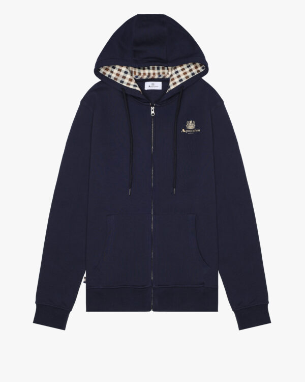 Felpa con cappuccio Aquascutum Active FULL ZIPPED HOODIE FLEECE Blu - Foto 1