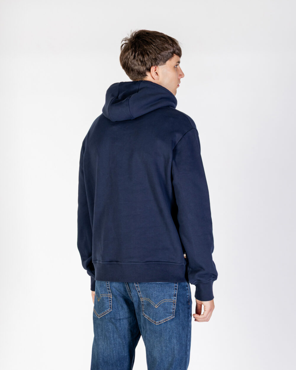 Felpa con cappuccio Aquascutum Active RUBBER PATCH HOODIE FLEECE Blu - Foto 3
