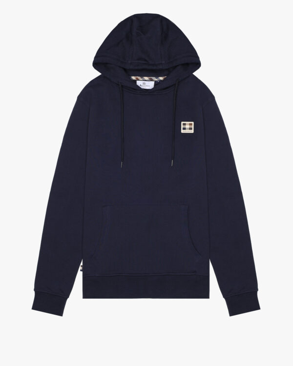 Felpa con cappuccio Aquascutum Active RUBBER PATCH HOODIE FLEECE Blu - Foto 1