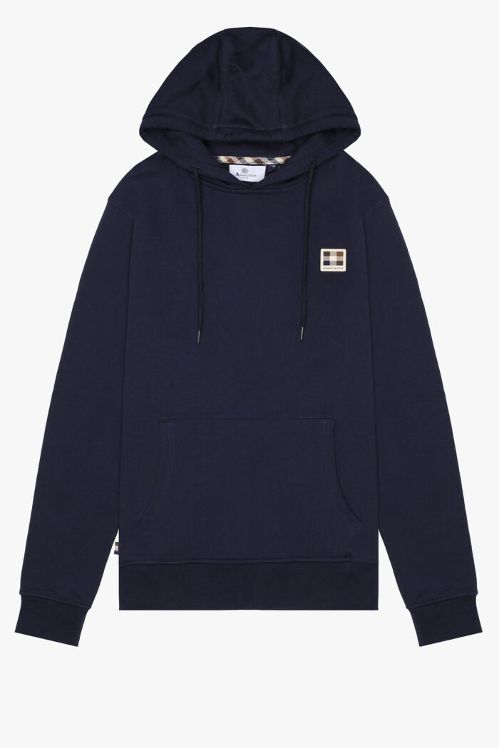 Felpa con cappuccio Aquascutum Active RUBBER PATCH HOODIE FLEECE Blu
