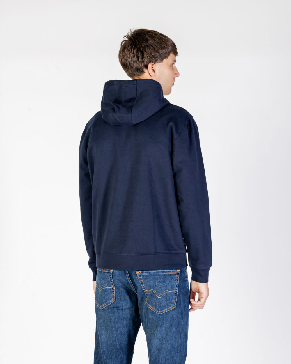 Felpa con cappuccio Aquascutum Active SMALL LOGO HOODIE FLEECE Blu - Foto 3