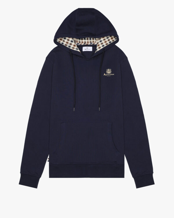 Felpa con cappuccio Aquascutum Active SMALL LOGO HOODIE FLEECE Blu - Foto 1