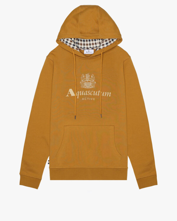 Felpa con cappuccio Aquascutum Active BIG LOGO HOODIE FLEECE Bronzo - Foto 1