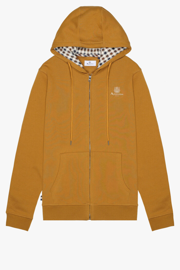 Felpa con cappuccio Aquascutum Active FULL ZIPPED HOODIE FLEECE Bronzo – AW_ICON_SW001