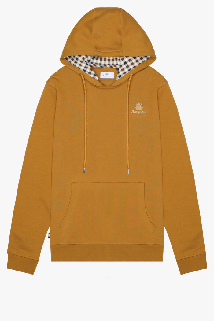 Felpa con cappuccio Aquascutum Active SMALL LOGO HOODIE FLEECE Bronzo – AW_ICON_SW002