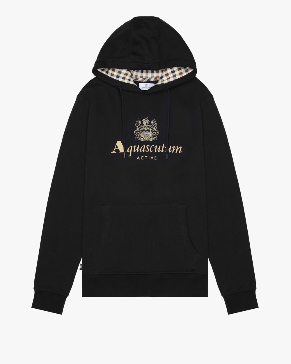 Felpa con cappuccio Aquascutum Active BIG LOGO HOODIE FLEECE Nero - Foto 1