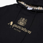 Felpa con cappuccio Aquascutum Active BIG LOGO HOODIE FLEECE Nero - Foto 3