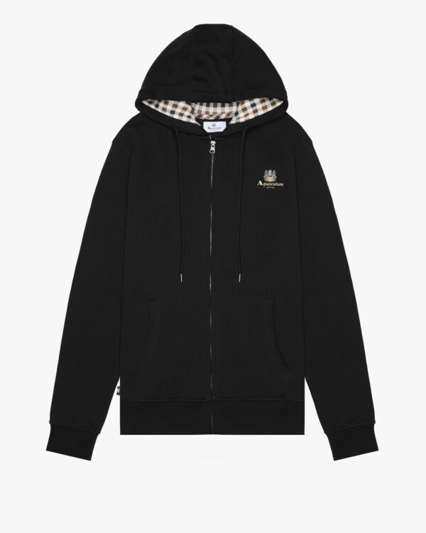 Felpa con cappuccio Aquascutum Active FULL ZIPPED HOODIE FLEECE Nero - Foto 1