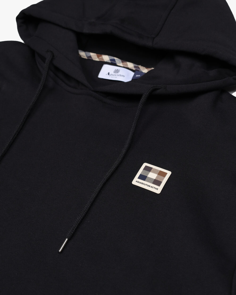 Felpa con cappuccio Aquascutum Active RUBBER PATCH HOODIE FLEECE Nero - Foto 3