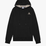Felpa con cappuccio Aquascutum Active SMALL LOGO HOODIE FLEECE Nero - Foto 1