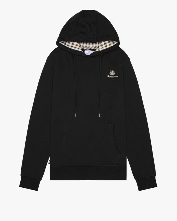 Felpa con cappuccio Aquascutum Active SMALL LOGO HOODIE FLEECE Nero - Foto 1