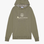 Felpa con cappuccio Aquascutum Active BIG LOGO HOODIE FLEECE Verde Oliva - Foto 1