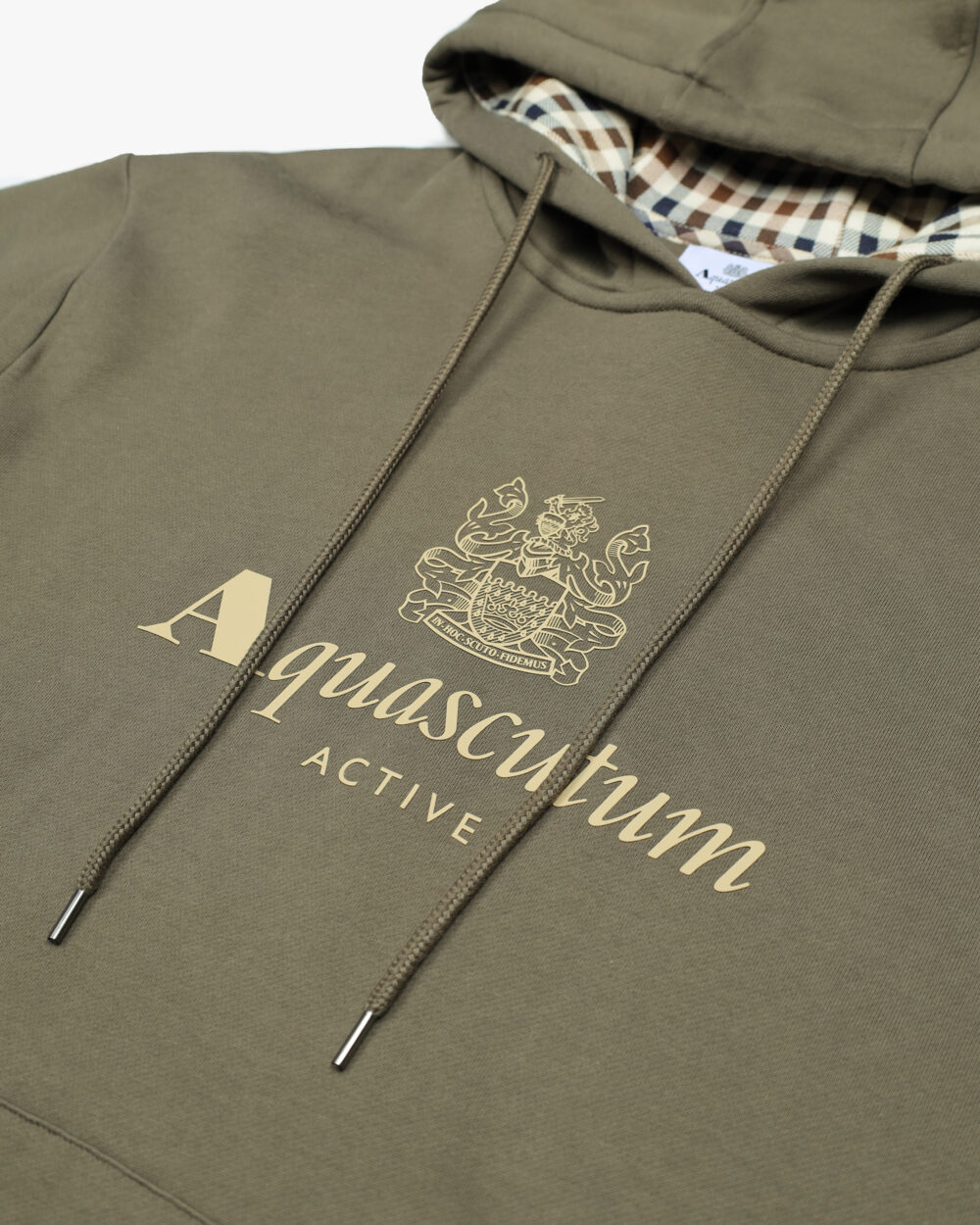 Felpa con cappuccio Aquascutum Active BIG LOGO HOODIE FLEECE Verde Oliva - Foto 3