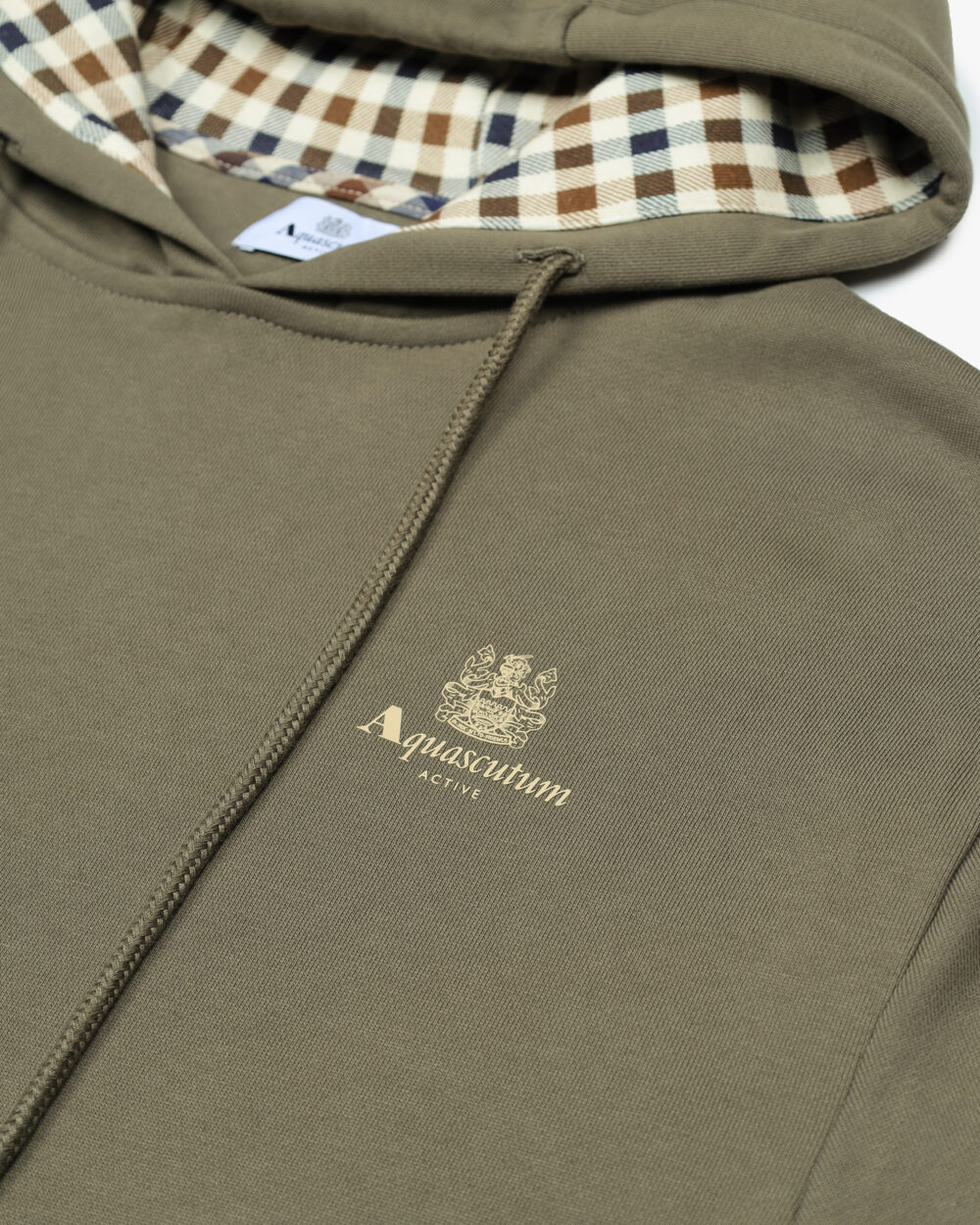 Felpa con cappuccio Aquascutum Active SMALL LOGO HOODIE FLEECE Verde Oliva - Foto 3