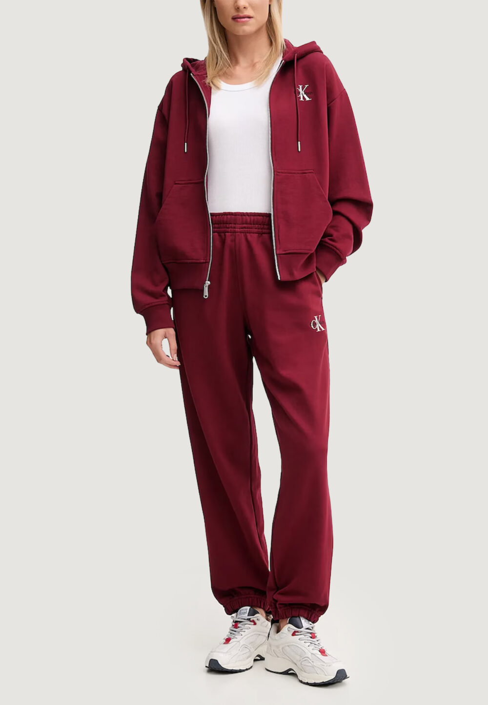 Felpa con cappuccio Calvin Klein Jeans MONOLOGO FRENCH TERR Bordeaux - Foto 2