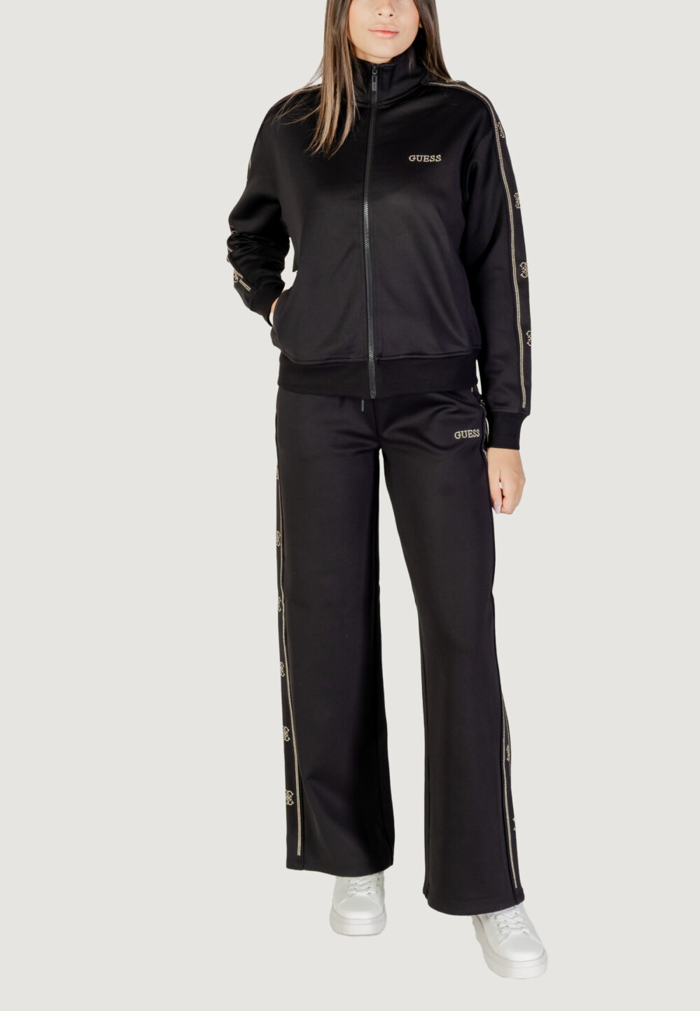 Felpa con cappuccio Guess Active OCTAVIA HIGH NECK FULL-ZIP SWE Nero - Foto 2
