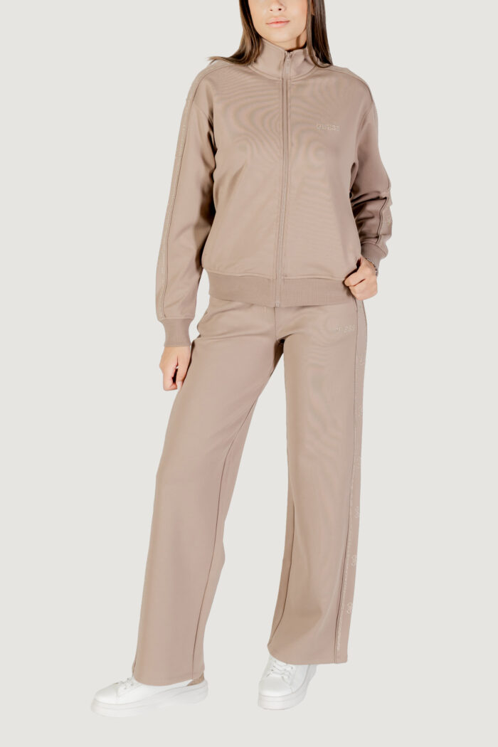Felpa con cappuccio Guess Active OCTAVIA HIGH NECK FULL-ZIP SWE Taupe