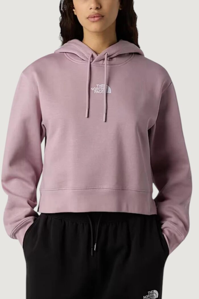 Felpa con cappuccio The North Face W ESSENTIAL CROP HOODIE Lilla
