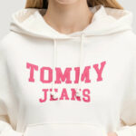 Felpa con cappuccio Tommy Hilfiger Jeans TJW BXY CRP VARSITY Panna - Foto 4