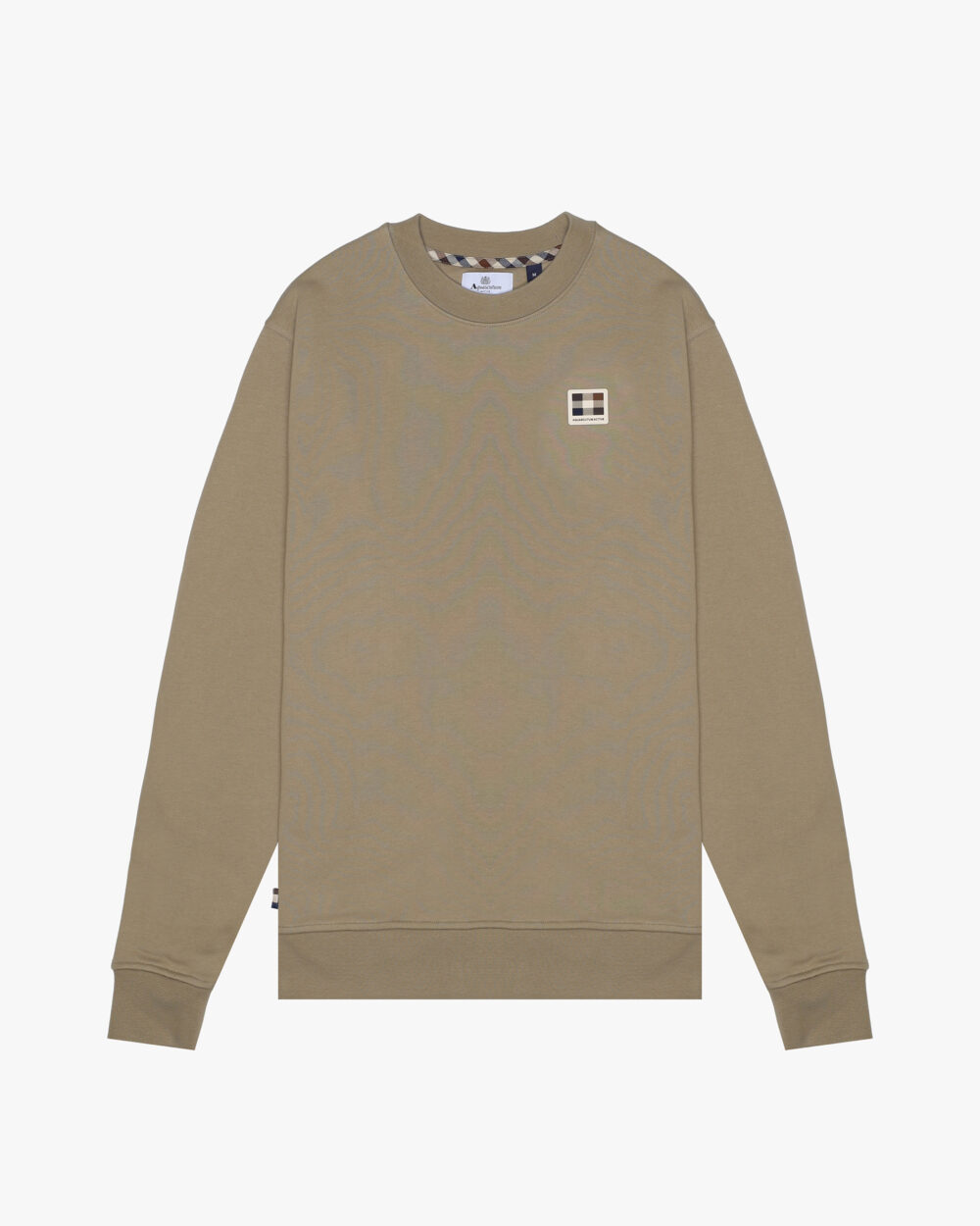 Felpa senza cappuccio Aquascutum Active RUBBER PATCH CREW NECK FLEECE Beige scuro - Foto 1
