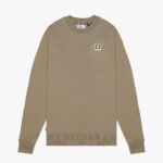 Felpa senza cappuccio Aquascutum Active RUBBER PATCH CREW NECK FLEECE Beige scuro - Foto 1