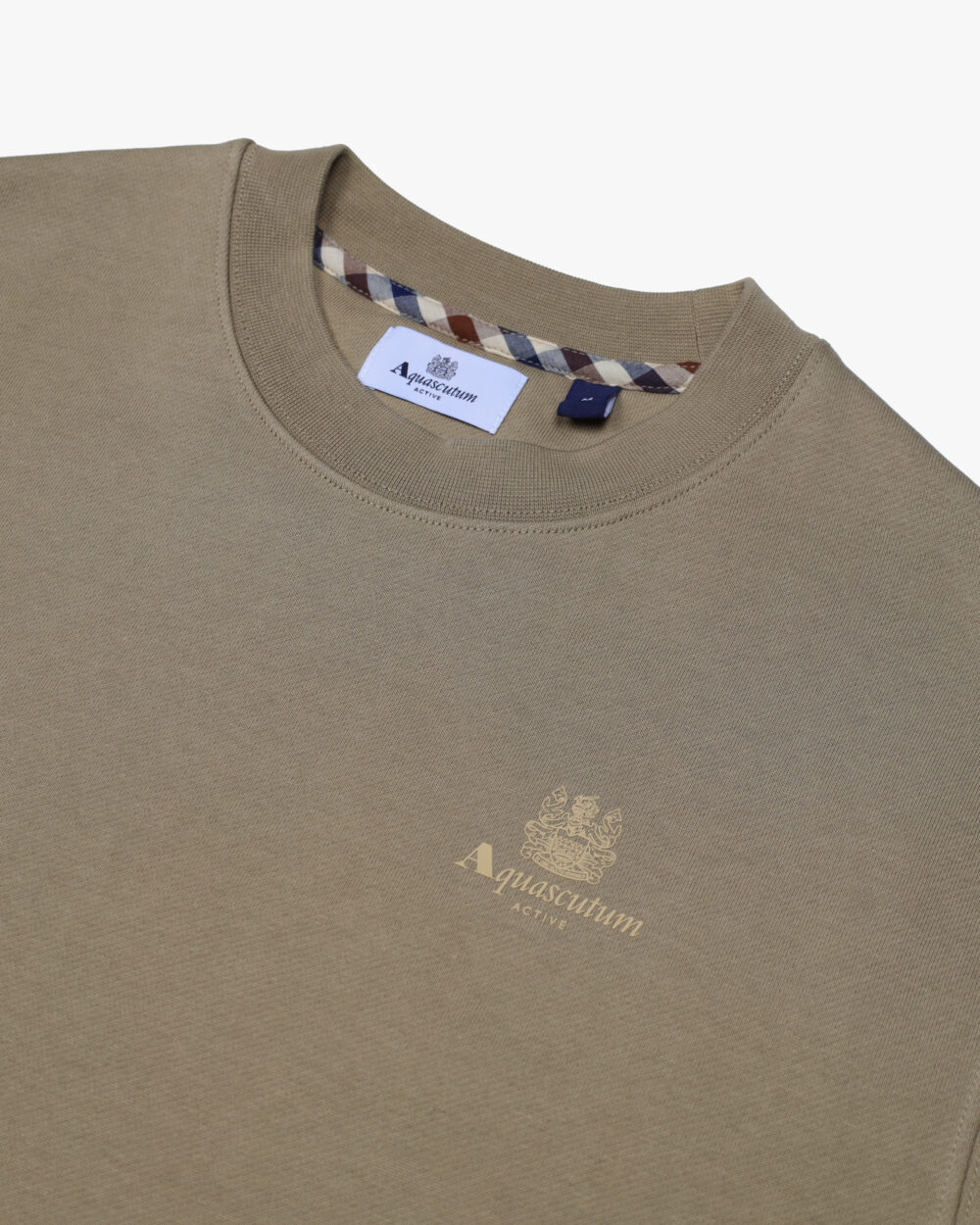 Felpa senza cappuccio Aquascutum Active SMALL LOGO CREW NECK FLEECE Beige scuro - Foto 3