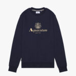 Felpa senza cappuccio Aquascutum Active BIG LOGO CREW NECK FLEECE Blu - Foto 1