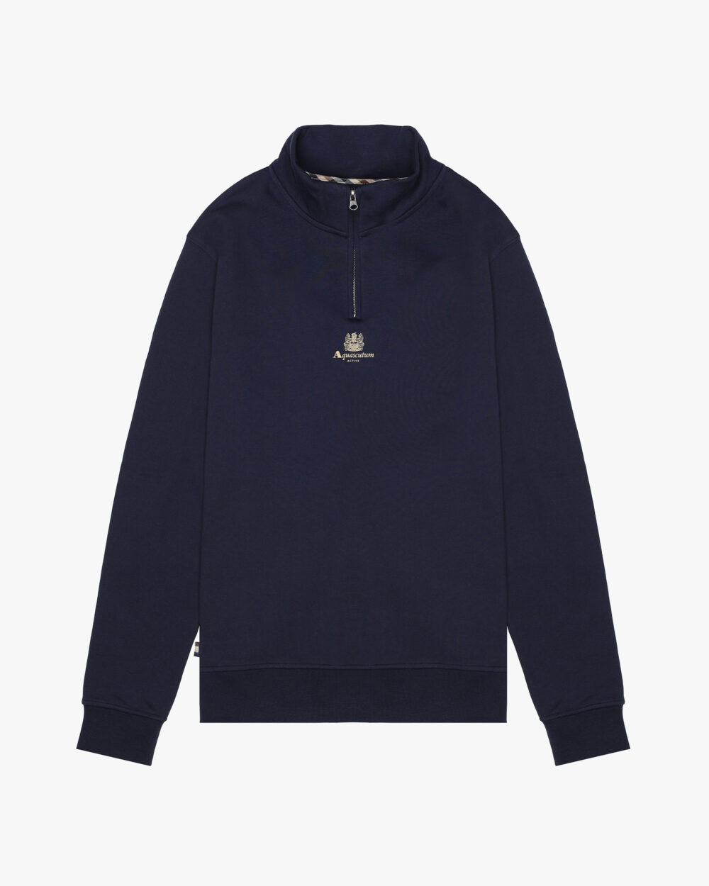 Felpa senza cappuccio Aquascutum Active CENTERED LOGO 1/4 ZIP FLEECE Blu - Foto 1