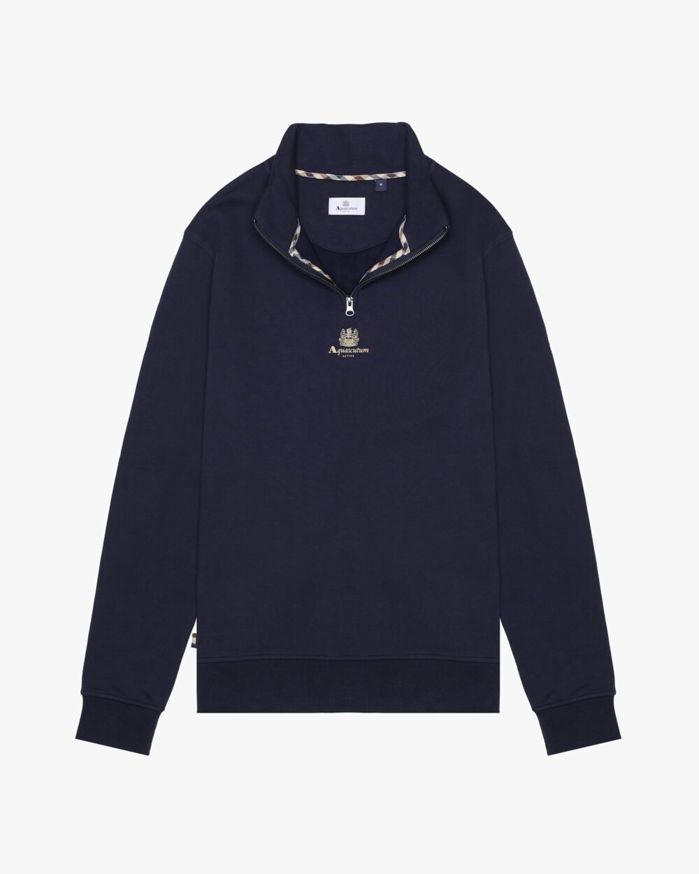 Felpa senza cappuccio Aquascutum Active CENTERED LOGO 1/4 ZIP FLEECE Blu - Foto 3