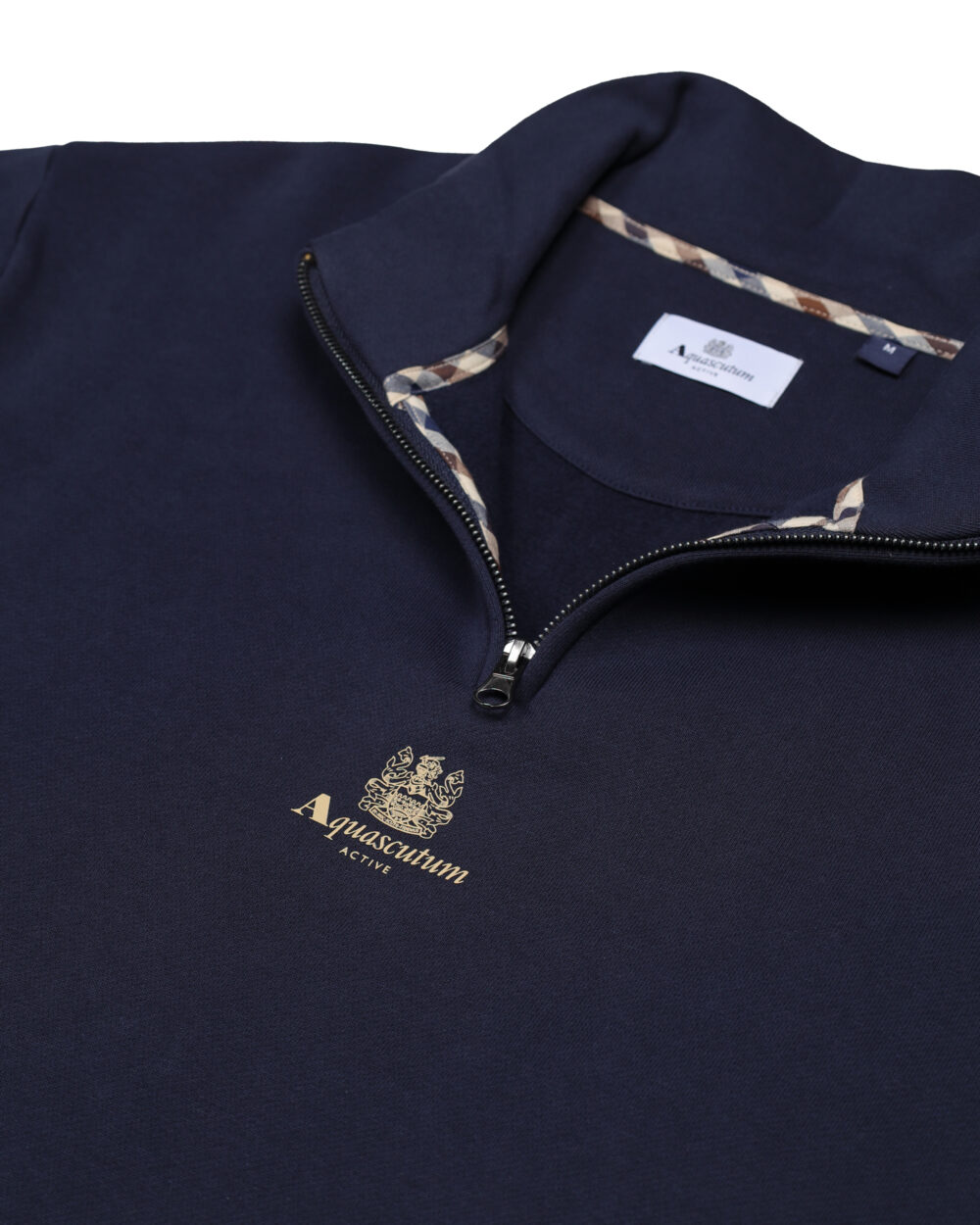 Felpa senza cappuccio Aquascutum Active CENTERED LOGO 1/4 ZIP FLEECE Blu - Foto 4