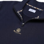 Felpa senza cappuccio Aquascutum Active CENTERED LOGO 1/4 ZIP FLEECE Blu - Foto 4