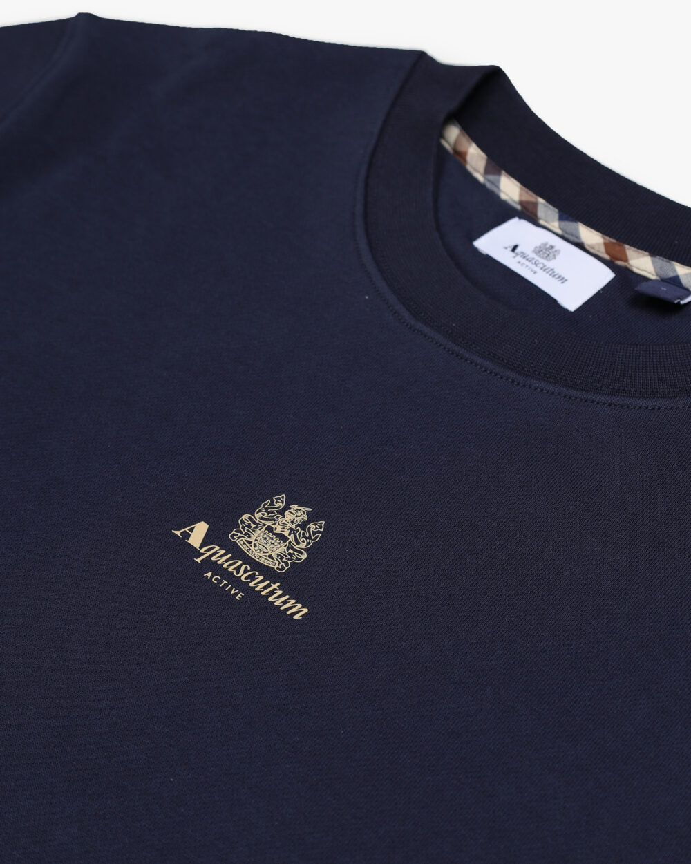 Felpa senza cappuccio Aquascutum Active CENTERED LOGO CREWNECK Blu - Foto 3