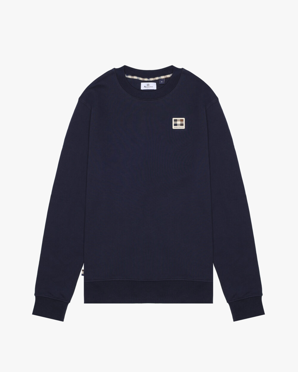 Felpa senza cappuccio Aquascutum Active RUBBER PATCH CREW NECK FLEECE Blu - Foto 1