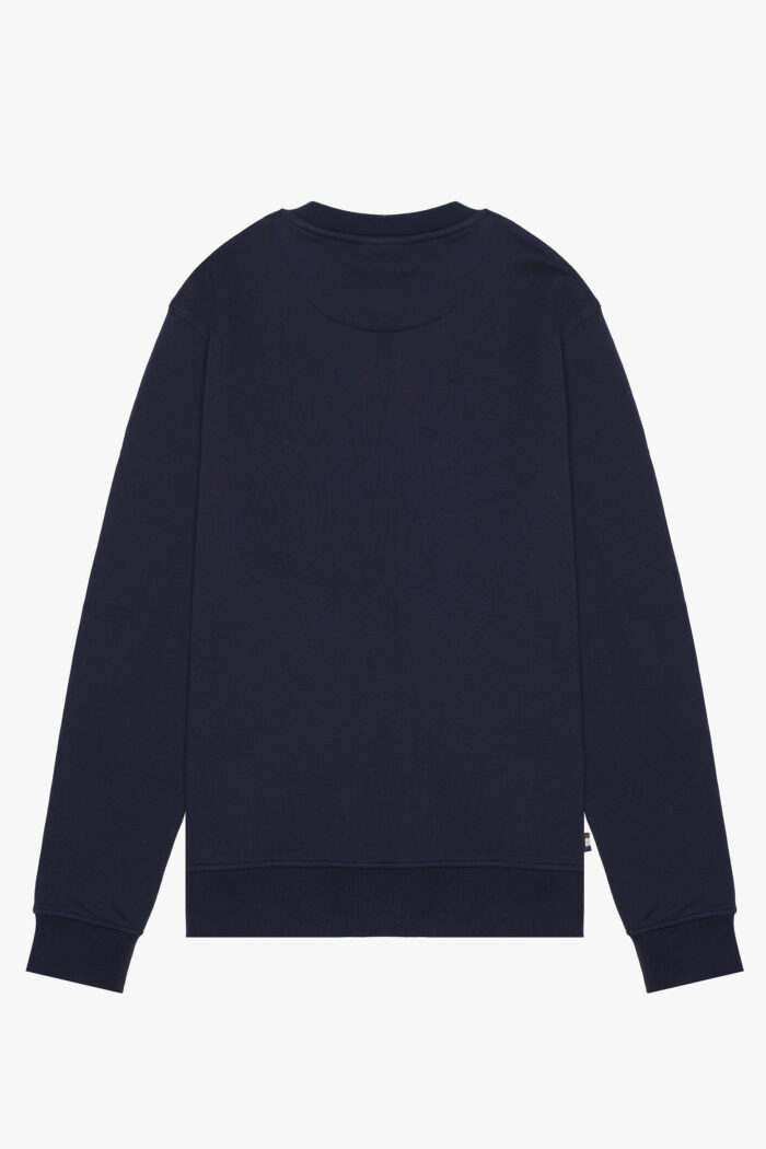 Felpa senza cappuccio Aquascutum Active RUBBER PATCH CREW NECK FLEECE Blu – AW_ICON_SW008