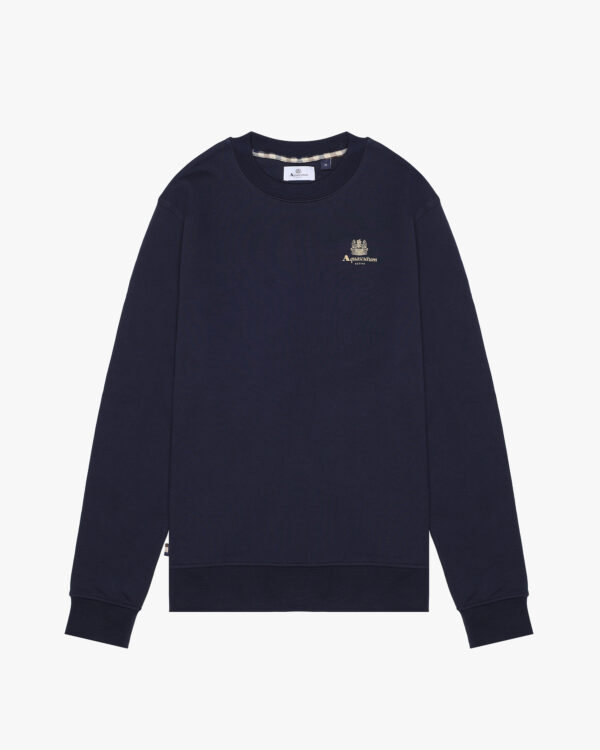Felpa senza cappuccio Aquascutum Active SMALL LOGO CREW NECK FLEECE Blu - Foto 1