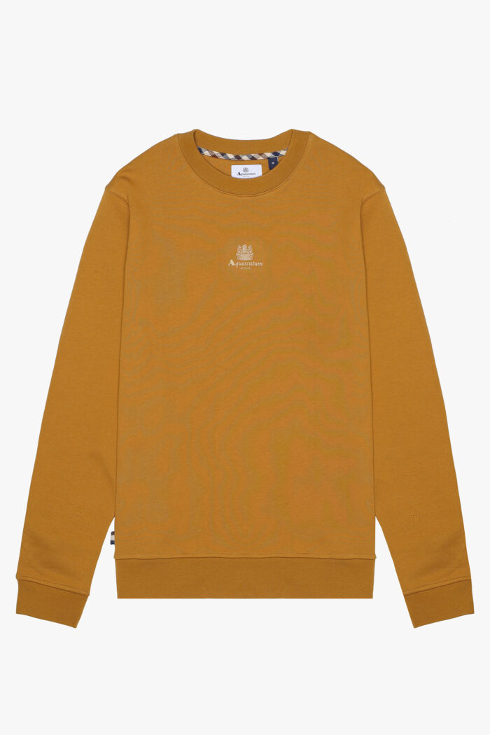 Felpa senza cappuccio Aquascutum Active CENTERED LOGO CREWNECK Bronzo – AA_A005_SW002