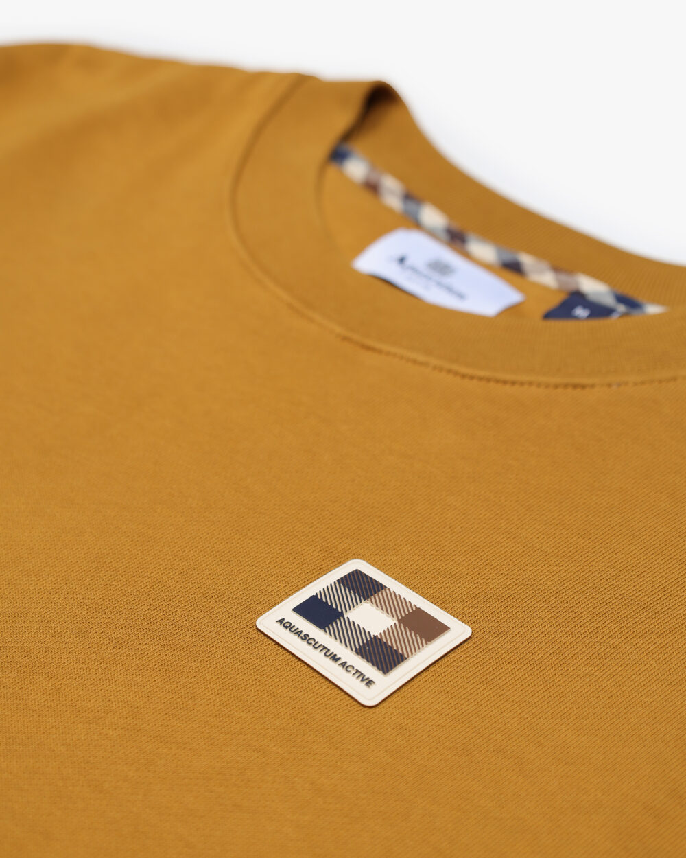 Felpa senza cappuccio Aquascutum Active RUBBER PATCH CREW NECK FLEECE Bronzo - Foto 3