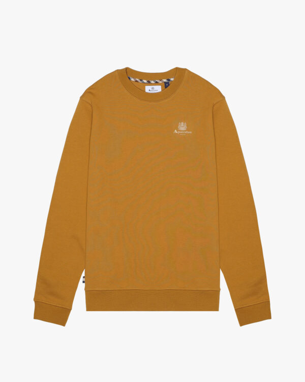 Felpa senza cappuccio Aquascutum Active SMALL LOGO CREW NECK FLEECE Bronzo - Foto 1