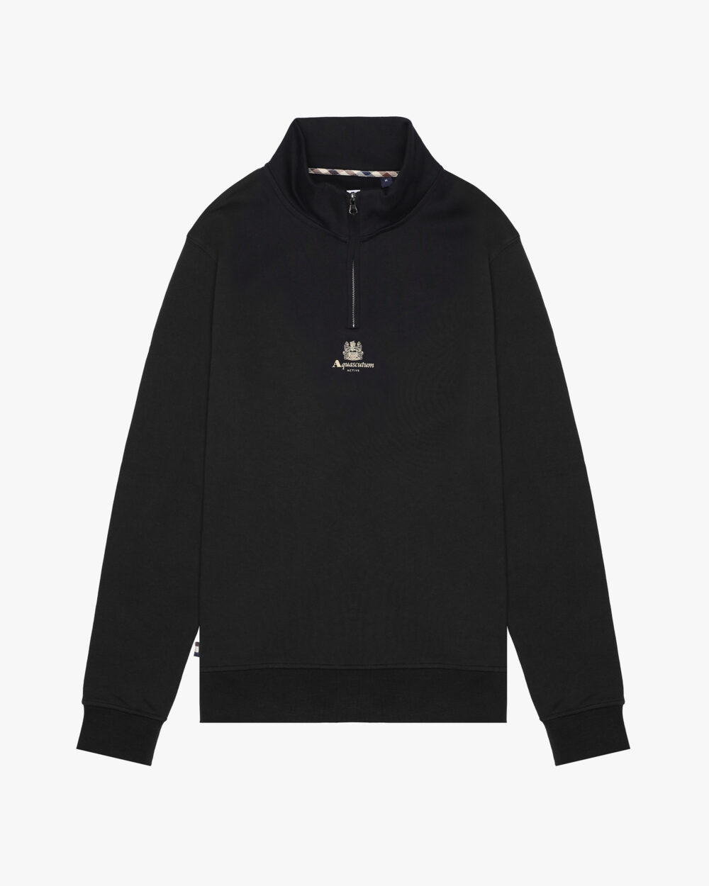 Felpa senza cappuccio Aquascutum Active CENTERED LOGO 1/4 ZIP FLEECE Nero - Foto 1