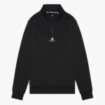 Felpa senza cappuccio Aquascutum Active CENTERED LOGO 1/4 ZIP FLEECE Nero - Foto 1