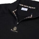 Felpa senza cappuccio Aquascutum Active CENTERED LOGO 1/4 ZIP FLEECE Nero - Foto 4
