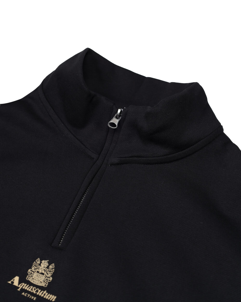 Felpa senza cappuccio Aquascutum Active CENTERED LOGO 1/4 ZIP FLEECE Nero - Foto 5